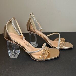 SHEIN Gold and Silver Strappy Heels